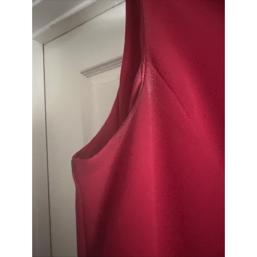 Women's Vintage Miss Dorby Red 2‎ Pc Dress Jacket Ruffle Jeweled Buttons Size 14 - Picture 10 of 13